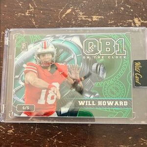 Will Howard QB1 On The Clock Football Card - Green Holo